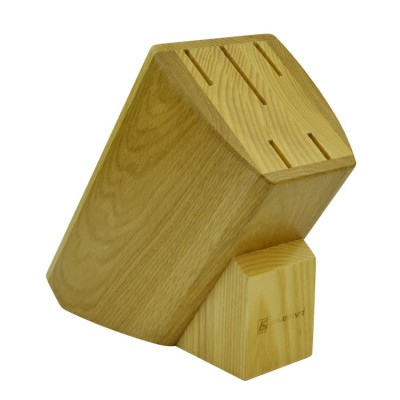 Rubber wood storage block for kitchen knife set