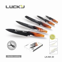 Non stick color knife set with mixed colour handle