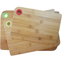 Organic Bamboo Cutting Board Set - 3-Piece Chopping Boards - Kind to Knives - Anti-Bacterial