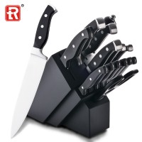 15PCS practical stainless steel kitchen knives set with wood block